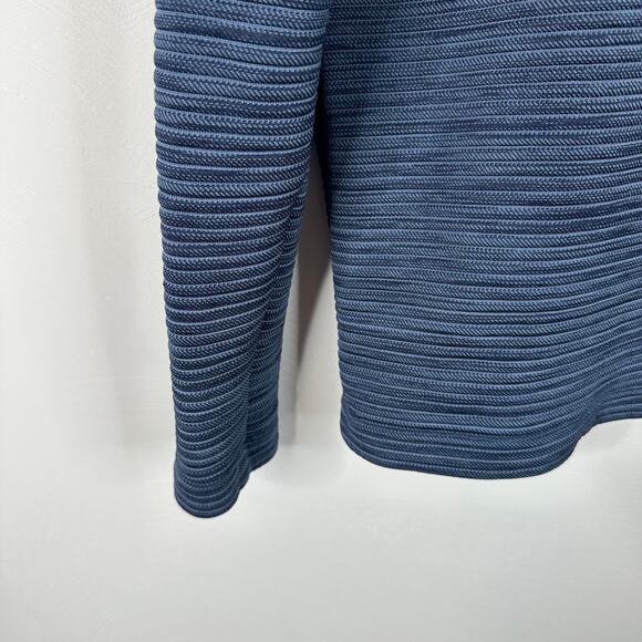 Perry Ellis Blue Textured Long Sleeve Quarter Zip - Picture 7 of 7
